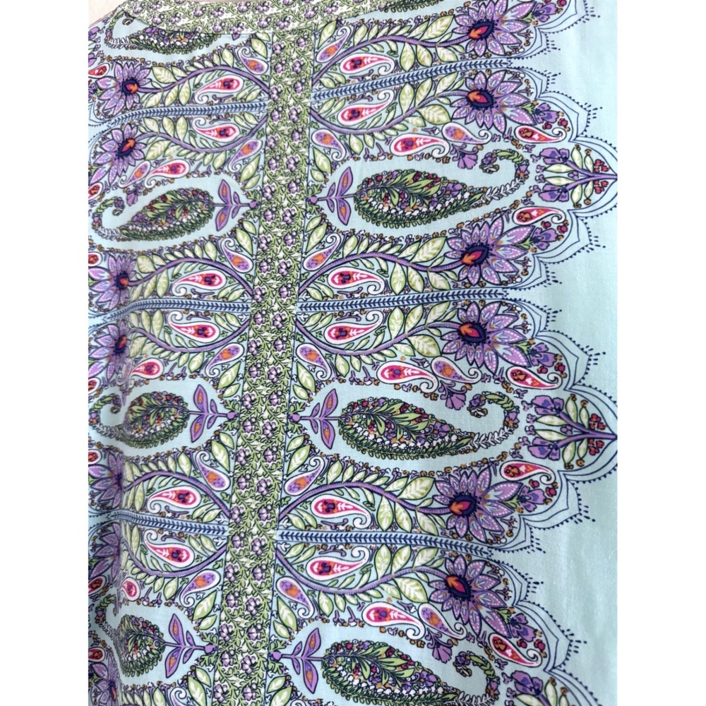 NWT J. Jill‎ Womens Paisley Floral Sleeveless Tunic Top Aqua Blue Petite Large - Picture 6 of 7